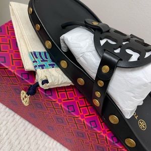 Tory Burch sandals! Miller Cloud Coin calf leather!